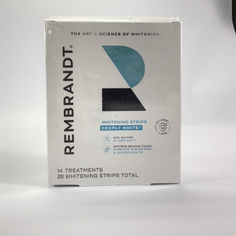 NEW FACTORY SEALED Rembrandt Teeth Whitening Strips Enamel-Safe 28 Strips Total